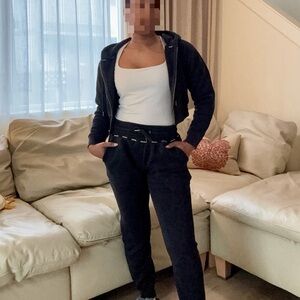 Lounge US Women's Black Jogger pants & Cropped Jacket Set